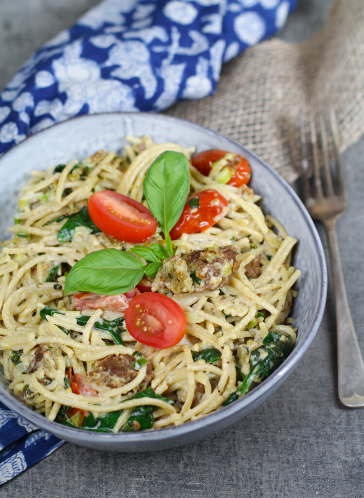 Creamy Vegetarian Spaghetti Bite Me