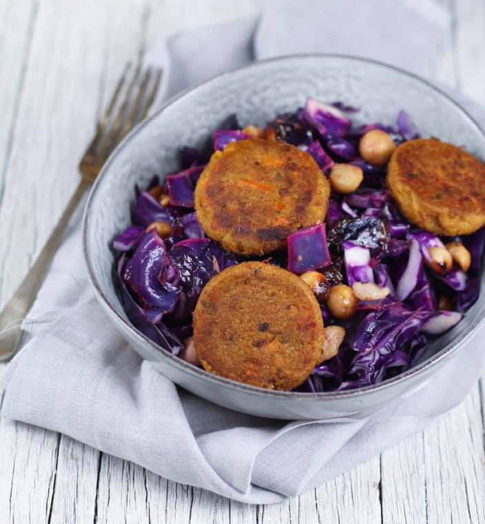 Purple Cabbage & Sweet Potato Salad